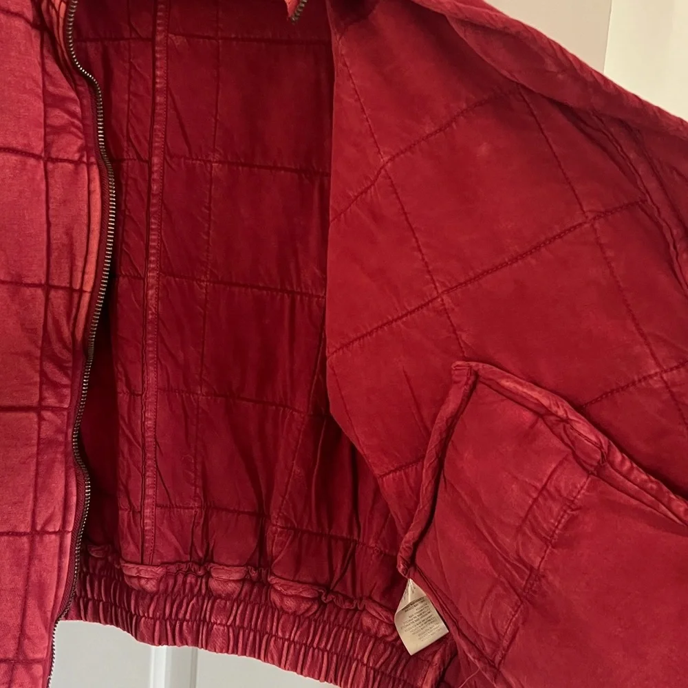Free People Red Dolman Quilted Jacket Size XS - Picture 6 of 7
